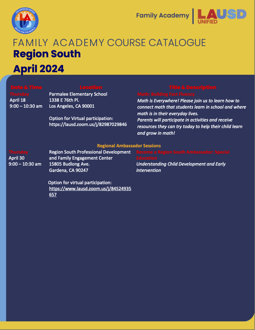 2024 April Region South FA Course Catalogue (En)